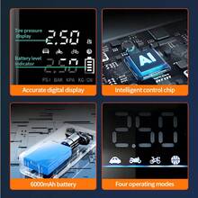 10000A Peak 150PSI Car Jump Starter With Air Compressor, 9-In-1 Function Jumper Battery Pack, Large Digital Display, Digital Tire Inflator, Car Battery Charger, Fast Charging USB Output, LED Emergency Lighting, Portable, Suitable For 10L Gasoline Or 9.0L , Comes With EVA Carrying Bag. - 深灰色 - 查看 7