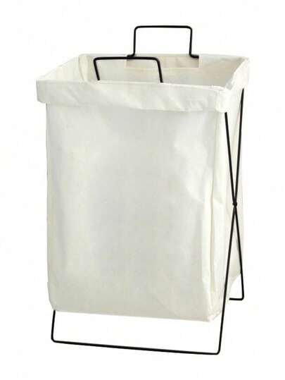 1pc Foldable Laundry Basket With Iron Frame & Washing Bag, Home Storage & Organization For Clothes And Toys