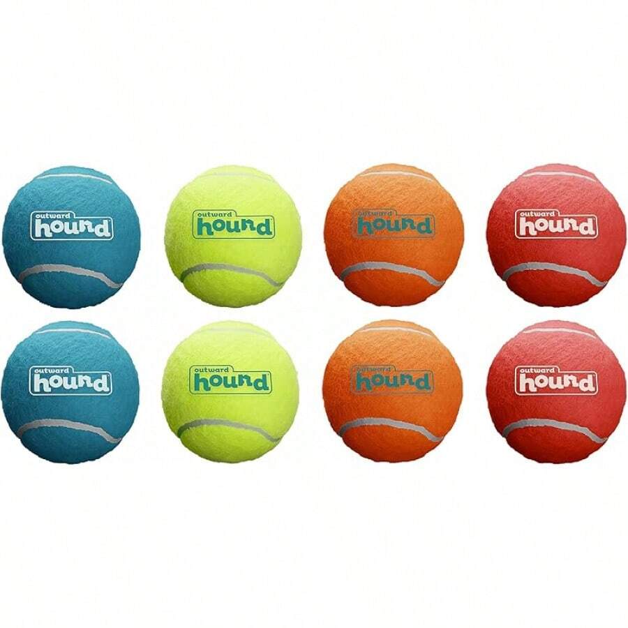 Outward Hound Squeaker Ballz 4-Pack Tennis Ball Dog Toys With Squeaker, Interactive Fetch Pets Under 50 Lbs, Training Balls Indoor & Outdoor Exercise, Medium, 2.5-Inch - Multi Squeaker Balls - 查看 1