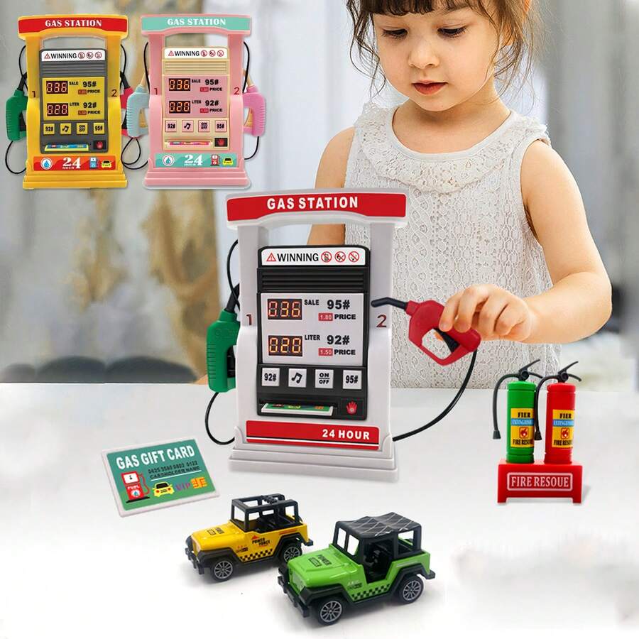 Juego De Gasolinera Infantil Con Sonidos Y Función De Conteo Inteligente, Simulación Realista Para Niños Y Niñas, Juguete Educativo De Escritorio