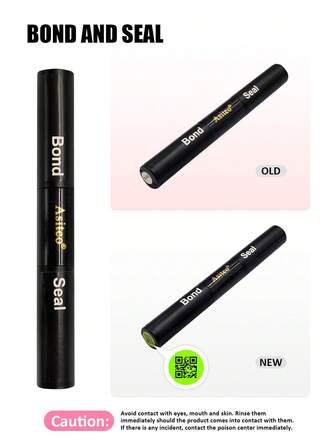 Asiteo 1 par de 5ml+5ml Pegamento de pestañas de doble extremo, sellador adhesivo para racimos de pestañas, apto para extensión de pestañas DIY, resistente al agua y de larga duración