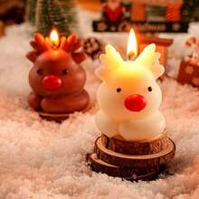 1pc Christmas Reindeer & Snowman Scented Candle, Creative Gift, Christmas Party Decor