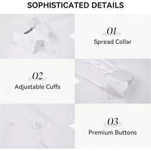 Mens Silk Satin Dress Shirts Shiny Long Sleeve Button Down Shirt Party Prom Wedding Shirthalloween - trắng - Xem 10