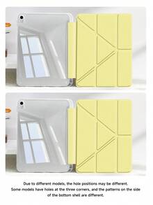 1pc Pure Yellow Dual-Sided Acrylic Transparent Crystal Backboard Shockproof Sleep/Wake Tablet Case Compatible With IPad (A16) 11th Gen 11-Inch 2025 Case, IPad 10th Gen 10.9-Inch 2022 Case, Ultra-Thin Stand Case, Hard Clear Back Cover,Great Holiday Gift,Fashionable And Simple Pattern(Yellow)