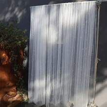 1入浪漫珍珠花邊桌布,非常適合婚禮拱門裝飾、新娘派對、派對、活動、刺繡織物裝飾、防皺透明白色─是甜點桌的理想選擇