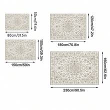 1pc Luxurious Pale-Toned Bohemian Style Rug, Vintage Distressed European Design, Soft Non-Slip Outdoor Carpet For Patio, Garden, Camping, Picnic, Living Room, Bedroom, Game Room, Entryway, Machine Washable All-Season Large Size Mat, Garden Decor