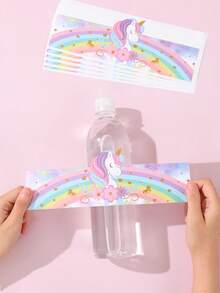 10/20 pièces Autocollants de bouteille thème licorne arc-en-ciel, Autocollants d'emballage de bouteille motif licorne arc-en-ciel rêveuse, Étiquette d'emballage de décoration de fête d'anniversaire, Autocollants d'emballage de bouteille thème licorne pour fête, Étiquettes décoratives d'autocollants de bouteille pour fête de mariage et baby shower, Décoration licorne, Décoration pour révélation du sexe, Faveurs de fête