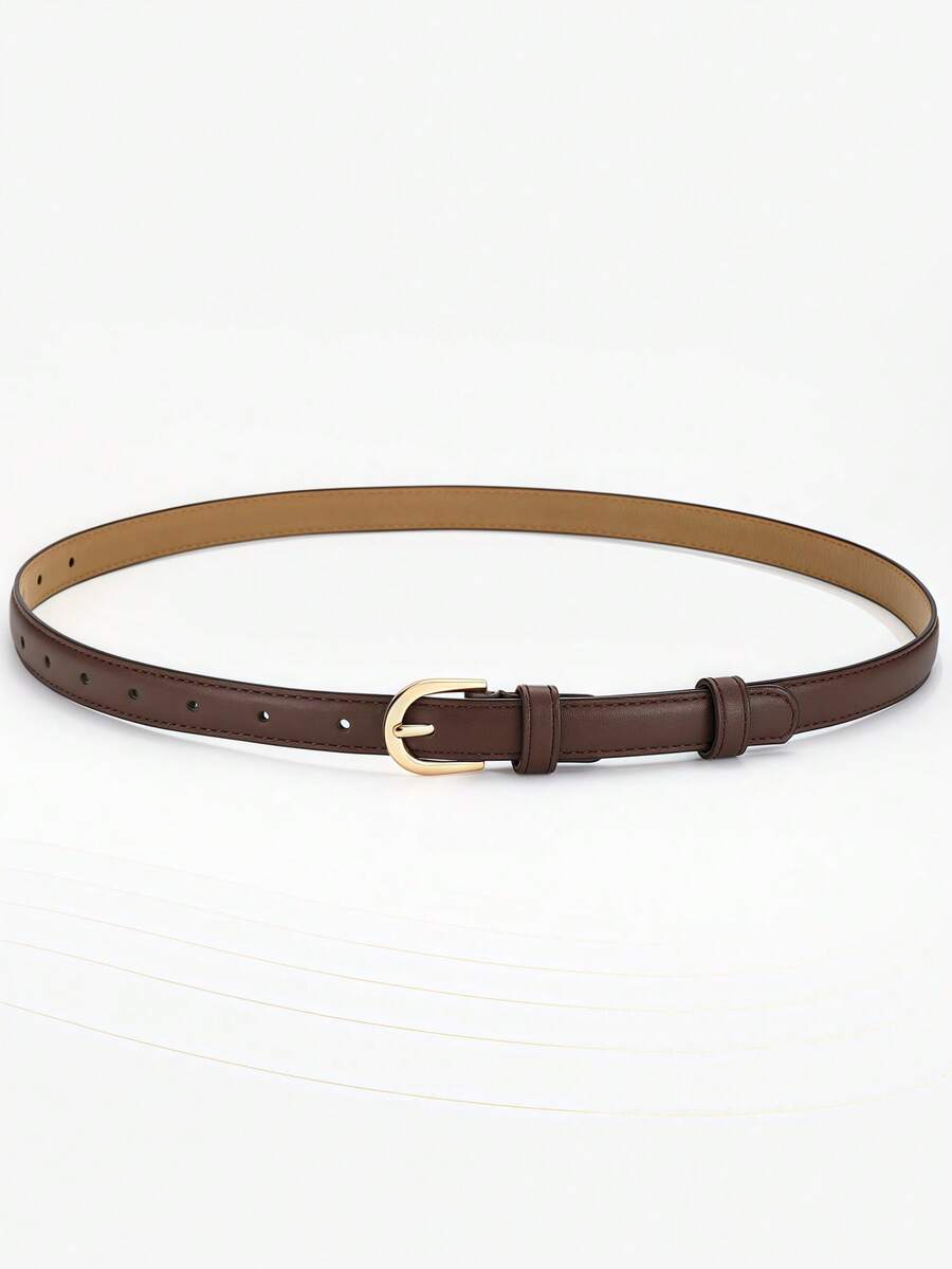 Metal Buckle Waist Belt, Suitable For Dresses In Summer And School