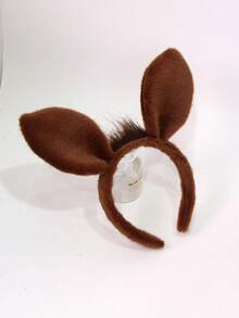 1pc Cute Animal Ear Headband, Party Costume Headpiece,Halloween - Brown - View 3