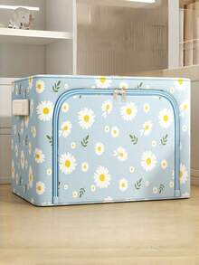 1 PIEZA Caja de almacenamiento plegable con diseño de margarita - Colección Navidad Organizador de gran capacidad para ropa, edredones y juguetes | Caja de almacenamiento de tela plegable adecuada para la organización del hogar/dormitorio en invierno, regalo de Navidad ideal y esencial para el abastecimiento de fin de año - Multicolor - Ver 11