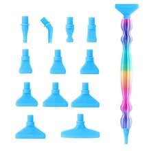 彩色钻石画笔，树脂钻石艺术笔，带多功能金属螺纹尖头，工艺笔，适用于钻石画美甲十字绣 - 彩色 - 查看 7