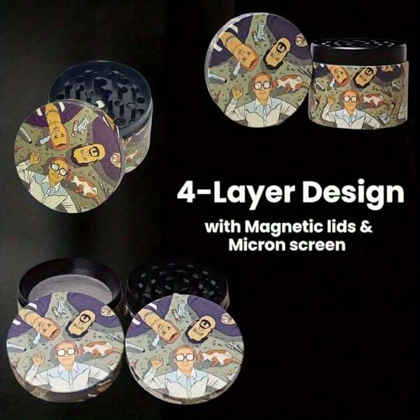 2 Inch Metal Herb Grinder Spice Mill Mortar Pestle Salt Crusher Tobacco Bud Vanilla 4 Sections Portable Grass Grinder Zinc Alloy Cigarette Shredder Smoking Accessories Gift