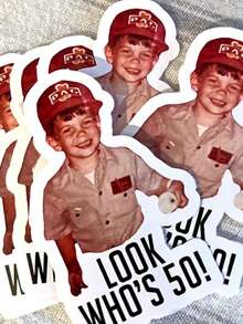 100张定制人脸贴纸，多种尺寸可选，趣味生日装饰，单身派对，桌面装饰，生日派对用品，适用于30岁、40岁、50岁、60岁生日蛋糕装饰 - 款式3 - 查看 5