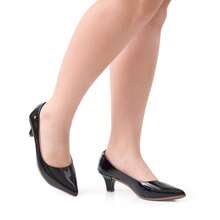 Women's Pumps Low Heel Patent Leather Pointed Toe Comfortable Soft Casual - màu đen - Xem 2