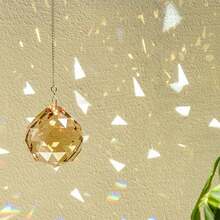 Bola de prisma de cristal multicolor atrapasol con cadena