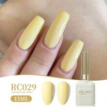 XEIJAYI 1pc 15ml Jelly Crystal Gel Nail Polish Translucent With Sheer Ice Clear Effect - Soak Off UV/LED - Perfect For DIY Manicures - Yellow - View 7