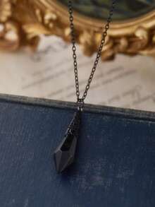 1PC Gothic Vampire Blood Red Colour Imitation Crystal Necklace Women Man Pagan Witch Jewelry Demon Vampire Black Colour Chain Lovers Crystal Pendant Choker - Pendant Necklace - View 7