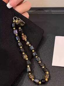 1 قطعة سلسلة كريستال أنيقة للمعصم، مناسبة للهاتف المحمول والكاميرا والمفاتيح والحلقة المفاتيح