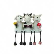 Figura decorativa de cerdo, oveja y vaca con patas colgantes, de resina, para macetas y césped. - Multicolor - Ver 10