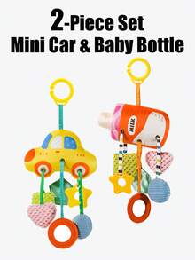 Quderbel Jouets pour bébés, doudou bébé peluche hochet carillon, décoration suspendue pour poussette, lit bébé, chambre d'enfant, siège auto, convient aux bébés garçons et filles de 0 à 3 ans