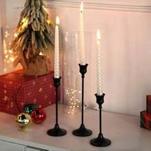 3/6/24/9Pcs Candle Holders, Retro Candlestick Set, Metal Tapered Candlesticks With Detachable Candle Holders, For Party And Wedding Table Centerpieces. Romantic Restaurant Tabletop Decorations. Wedding Table Centerpieces, Candle Holders Suitable For Events, Receptions, Birthdays, And Home Decorations. (Candles Not Included) - Multicolor - View 3
