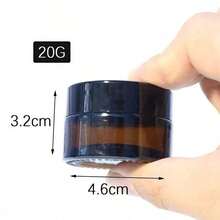 1 个 5g/20g/30g/50g 空棕色玻璃罐，带内衬和黑色盖子，1 盎司面霜、保湿霜、眼霜、乳液、化妆品包装瓶、家居生活、储物容器、收纳瓶、罐子、分隔瓶和罐子、旅行必备品、学校必备品 - 黑色 - 查看 5