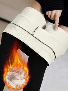 Women's Thermal Leggings High Waist Slimming Warm Tights Thermal Pantyhose Pants Lamb Cashmere High Waisted Bottom Pants Thick Thicken Leggings Winter Casual Tights
