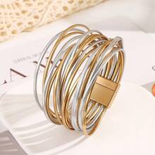 Bohemian Style PU Leather Multi-Layer Bracelet For Women, Matching Outfits