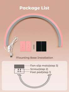 Mini Crescent-Shaped LED Nail Lamp With Button Switch, For Personal Use In Manicure, Makeup Vanity, Crafts, Workbench, Nightstand, Graduation, Birthday, Holiday, Pink - Star - View 9
