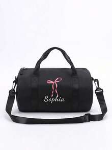 1 Piece Customized Duffel Bag Sports Bag, Fitness Dance Bag With Your Own Name Printed On It, Dance Bag Sports Bag Latin Dance Bag, Outdoor Travel Waterproof Material Duffel Bag, Large Capacity Gym Bag, Suitable For Use As A Shoulder Bag And Duffel Bag, Daily Use, Gift For Family And Friends