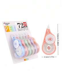 Set da 6 pezzi di nastro correttore ad alta capacità, set di nastri correttori per studenti, strumento di modifica della scrittura, forniture correttive, gomma, per compiti a casa, forniture scolastiche, per la stagione del ritorno a scuola - Multicolore - Visualizzare 2