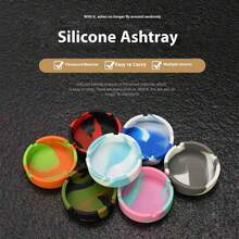 1 Stück Silikon Aschenbecher, hochwertige Tarnmuster Design Leuchtet im Dunkeln Raucher Zubehör, rutschfest