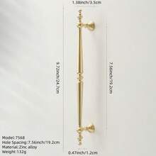 Gold Full Set Furniture Handles, Suitable For Any Furniture Including Drawers, Cabinets, Doors, Made Of Zinc Alloy, French Luxury Style Cabinet Pulls - Gold - View 16