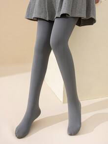 2条装女童儿童打底裤，纯黑色/灰色，踩脚裤，修身裤，保暖内衬，适合日常穿着，简约百搭的踩脚裤，表面光滑，柔软亲肤，学院风、公主风、可爱风，适合春、秋、冬三季穿着。 - 彩色 - 查看 3