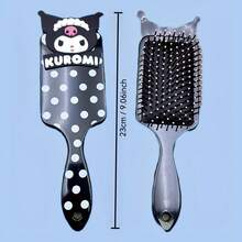 1 Stück Kissen Kamm, süßer Cartoon schwarze Schönheit My Melody dekorativer Kamm, geeignet für alle Frisuren, passend für Weihnachten, Halloween, Partygeschenke.