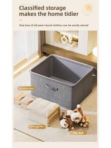 1pc Grey Extra Large Stackable Waterproof Storage Box - Versatile, Space-Saving Organizer For Closet, Bedroom, Kitchen & More - Ideal For Toys, Books, Clothes & Linens - Dark Grey - View 10