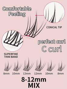 384pcs/Set, 32 Rows, C0.07C, Natural Appearance Lash Cluster Whispy DIY Sunflower Eyelash Book, 4pcs Set, Lash Extension, Natural Cluster Cartoon Lashes Suitable For Party, Gift For Women And Girls - D - 查看 7
