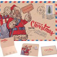 10张复古牛皮圣诞贺卡，复古圣诞礼品卡，可爱卡通贺卡，附祝福语，1张卡片+1张纸条，卡通圣诞贺卡，适合赠送给家人朋友，圣诞节 - 均碼 - 查看 8