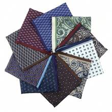 1 件新款设计欧美风格时尚涤纶腰果花印花 30 厘米 X 30 厘米男士口袋巾、手帕，适合宴会、生日、婚礼、派对穿着