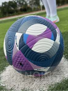 League New No.5 Soccer Balls, High-Quality PU Leather, Seamless Hot Bonding Technology, High Elasticity, Wear Resistance, Easy To Kick, Anti Slip, Explosion-Proof, Adult And Youth Professional Competition Training Football, Free Ball Needle Ball Net - Purple - View 10