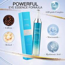 DOU KOU Eye Cream, Eye Serum, Collagen, Hyaluronic Acid & 10 Peptide Complex, Retinal Niacinamide Correction For Visibly Reduces Puffy Eye Bags Fine Lines Dark Circles Wrinkles, Crow's Feet Instantly, Anti Aging Wrinkle Remover For Face, 360° Roller Massage Ball, Airplane Travel Essentials, Travel Size Toiletries, 0.5 Fl. Oz, 15ml