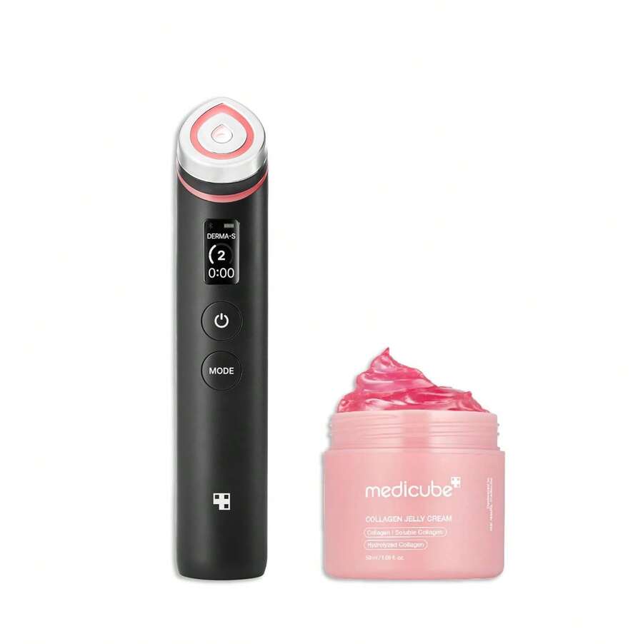 Medicube Glow Duo For Poreless Radiance: Age-R Booster Pro(Black) + Collagen Jelly Cream 50ml - 單選 - 查看 1