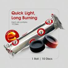 Sunlight® Charcoal Tablets For Incense Quick Light Charcoal Tablets Charcoal Disk Lights 33 Mm Resin Burner Rolls Charcoal Burner Instant Fire Coal Tablet 100 Count (Pack Of 1 )