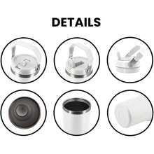 6 Pack 30oz Tumbler With Handle And Flip Straw Lid Double Wall Insulated Travel Coffee Mug Stainless Steel Vacuum Insulated Coffee Tumbler Cup For Hot And Cold Beverages,Leak-Proof - 白色 - 查看 3