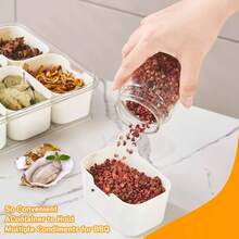 Snackle Box Container,Portable Snack Box 8 Compartment Divided Serving Tray With Lid And Handle,Clear Storage Organizer For Fruit Candy Nuts Veggie-Perfect For Road Travel Party(1 Pack) - Clear - View 8