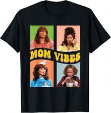 Retro Nineties Mom Vibes Vintage Mother's Day Women Shirt T-Shirt - 黑色 - 查看 1