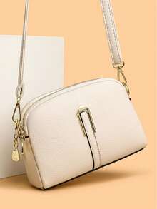 Minimalist Versatile Shoulder Bag&Small Square Bag For Women,2-Layer Zipper Diagonal Shoulder Bag, Fashionable PU Soft Leather Women's Handbag, Simple Versatile Clutch, Middle-Aged Women's Bag, Shoulder Small Purse[US Local Warehouse]Travel Essentials - 彩色 - 查看 7