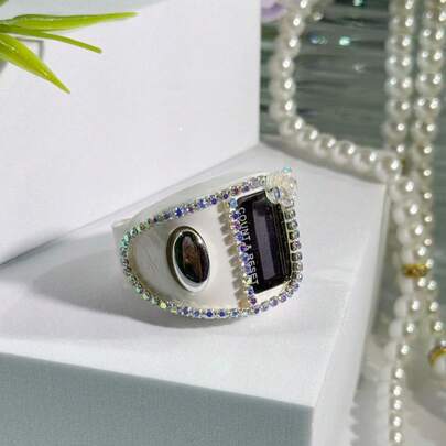 1 chiếc nhẫn đeo tay trang trí đính đá thời trang tùy chỉnh, nhẹ, di động, nhẫn đếm hạt cầu nguyện điện tử, bộ đếm đa năng, nhẫn sang trọng thời trang, bộ đếm cầm tay phù hợp cho nam và nữ, quà tặng lý tưởng cho ngày lễ, bộ đếm cầu nguyện