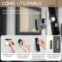 QianMu 6 Piezas Soporte Magnéticos para Organizador de Control Remoto, Soporteíble Autoadhesivo para Montaje Pared, porta Controles Tv, porta Router, Controles, Objetos Pequeños (Negro) - blanco - Ver 7