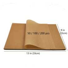 MOREDOR Pre Cut Non Stick Unbleached Baking Paper, 50 Sheets, 9x13 Inches - Suitable For Ovens, Barbecues, Air Fryers, And Steaming. Reusable Baking Paper Suitable For Most Cookies And Baking Pans. High Quality Kitchen Essentials, Steam Paper With Natural Brown Color And Heat-Resistant Paper 50PCS - Vàng 50 CÁI - Xem 6